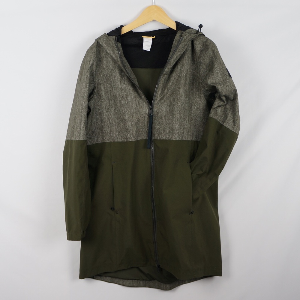 Lole Piper Lined Rain Jacket, Mid-Thigh, Two-Tone Green, Medium